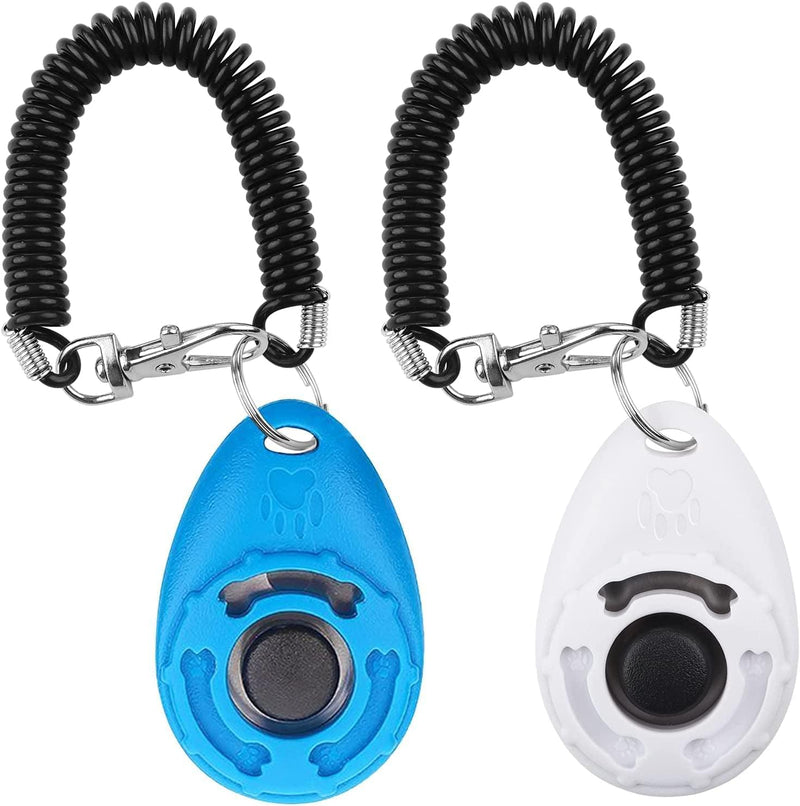 Dog Training Clickers with Wrist Strap - Pet Behavioral Training Tools (2 Pack)