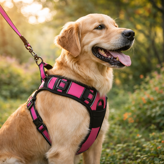Heavy Duty Front-Clip Dog Harness – Reflective & No-Pull Control for Large Dogs