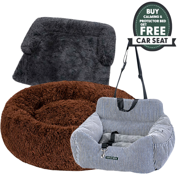 The Ultimate Bundle: Calming Bed, Furniture Protector & FREE Dog Car Seat!