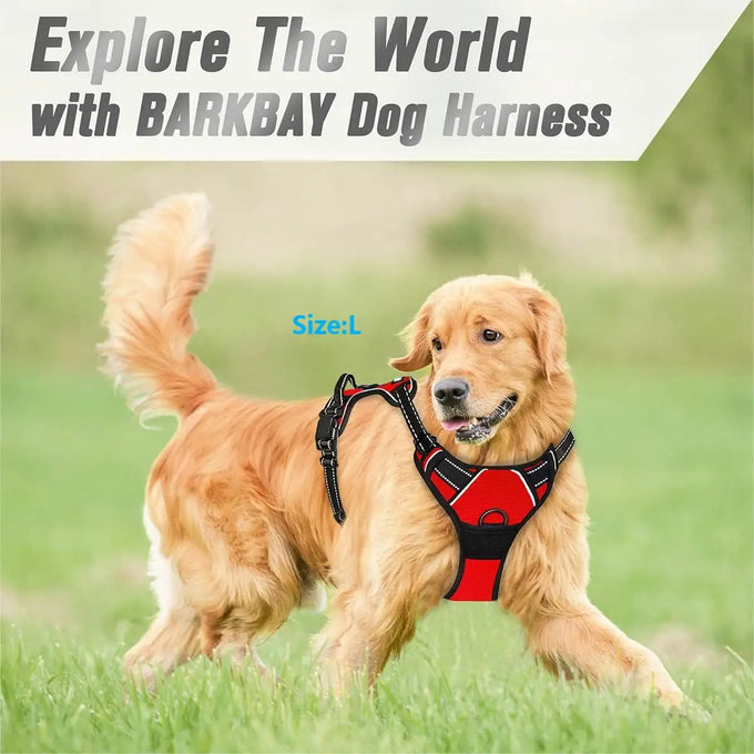 Heavy Duty Front-Clip Dog Harness – Reflective & No-Pull Control for Large Dogs