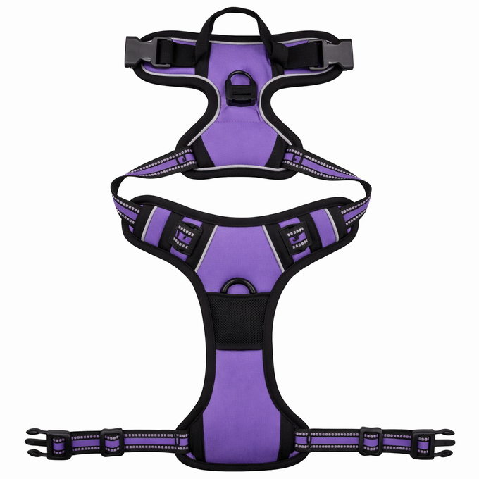 Heavy Duty Front-Clip Dog Harness – Reflective & No-Pull Control for Large Dogs